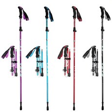 넬비오 초경량 접이식 고강도듀랄루민 등산스틱 노르딕워킹스틱 2P, 1세트, 스틸블랙