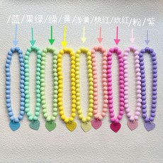 狗狗項鏈 貓咪項鏈 可愛寵物飾品 藍色珠配藍色愛心, 1個, XS 請看産品詳情 ,藍色珠配藍色愛心