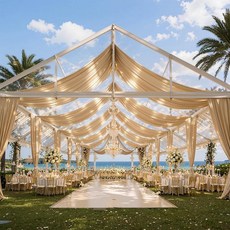 20ftx40ft Champagne Gold Ceiling Curtain for Wedding Parties – 4 Panels Wrinkle-Free 40 FT Long Te, 60"W x 480"L (Pack of 4), 샴페인 골드