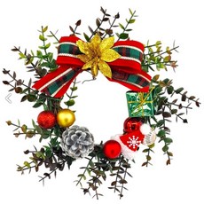 22cm聖誕花環-尤加利花圈, 尤加利C款, 1個