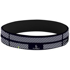 FlipBELT 벨트 러닝 & 피트니스 운동 벨트 블랙 미디엄, Reflective Black, 1개