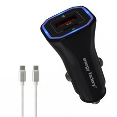 PD 차량용 2포트 고속충전기 43W (C to C 케이블포함), 모델명/품번