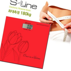 몸무게 에스라인 체충계 빨강튤립 디지털 체 180kg, 본상품