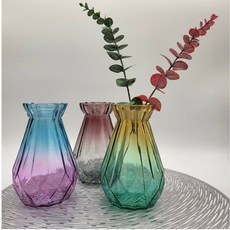 인테리어 화병 거실 장식 꽃병 현관 테이블 장식 투명 유리, 블루퍼플, 블루퍼플