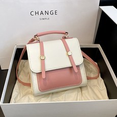 탑씨유 가죽공예DIY 키트 가죽가방 만들기 재료 패키지 직접만드는 듀오 클래식 미니백, 핑크화이트투톤, 1세트