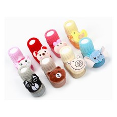 雅爾邦尼純手工棉毛圈襪鞋 幼兒學步鞋 嬰兒鞋 D058 12cm 6-12月 5.藍色小象