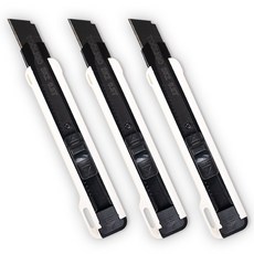 툴리고 묵직 견고한 커터칼 사무용 작업용 컷터 칼, 3개, White