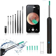 OKUBOX 이어 왁스 제거 도구 카메라와 조명이 있는 클리너 스마트 비주얼 키트 쉬운 청소를 위한 방수 실리콘 스푼 (NE7-YT)