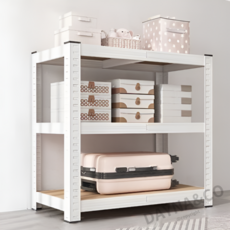 무볼트 수납 앵글 다용도 선반 베란다 수납 철제 경량랙, 화이트