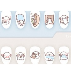 可愛冬天風格穿戴甲 XS L 短方圓, 1個, XS,透色貓眼