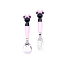 디즈니 미키마우스 미니마우스 모노아이콘 스푼포크세트 미키 미니 어린이 초등학생 유아 수저세트 수저포크세트, 모노아이콘 스푼포크세트_미니마우스, 1개