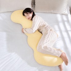 도림 웨이브 냉감 바디필로우 시원한 안고자는 롱 쿠션, 옐로우