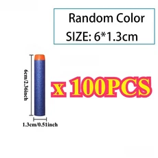 100개 EVA 소프트 헤드 총알 폼 다트 모든 사이즈 어린이 장난감 액세서리, 07 6x1.3 cm B