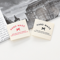 릴리패브릭 리본 핸드메이드 면라벨, 4개, 블랙