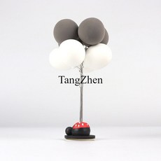 【TangZhen】자동차꾸미기 장식품 자동차 장식품 액세서리 왕홍 핸드메이드 생일 선물 소년 2021형 도로 눈보라 남자차 장식품, */회백색 풍선, 1개