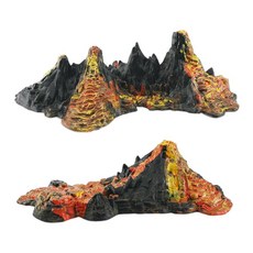 GHSHOP 7-14세 어린이를 위한 생생한 화산 폭발 모델 장면 장식, 2개, PVC