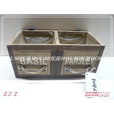 House傢飾 ZAKKA 南法田園鄉村風 Loft 工業風壁掛造型雙格抽屜花器 - 咖