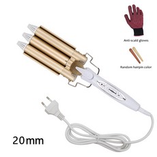 물결고데기 전문가용 세라믹 트리플 배럴 헤어 컬링 도구 웨이버 스타일링 컬러 전기, 1) 20mm  EU