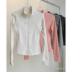 修身運動拉鏈上衣加絨瑜伽服外套女薄絨專業跑步健身衣-秋冬新款臺灣發貨