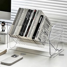 easytime 透明壓克力書立架, 1個, 透明白(超取一個)