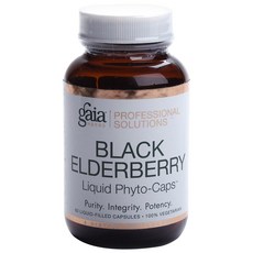 gaia HERBS 黑接骨木液田植物膠囊, 60顆, 1罐