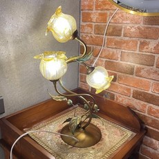 HUGO LIGHTING 歐式復古手工玫瑰花檯燈 三燈