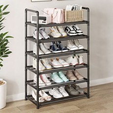 신발장 슈퍼멀티 업그레이드 튼튼한 현관 신발장, 6단, 블랙×60CM