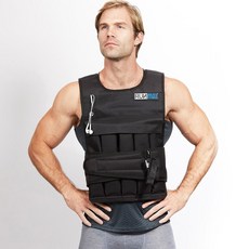 RUNmax 20LBS - 150LBS 남녀용 조절 가능한 가중 조끼 WTih 어깨 패드 옵션, 40 lb, Black
