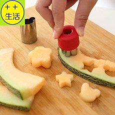 壓花模具 雕花器 蔬果雕花器 花型卡通蔬菜水果切花器, 1個, 4大花4卡通,綠、粉色 隨機