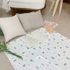 그로우제이 신생아 방수요 아기 어린이 방수패드 방수매트, 블루베어