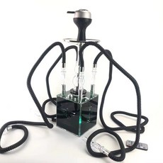 正方水煙壺亞克力水煙壺套裝帶LED燈正方體水煙成品配件, 1個, 單管:無規格