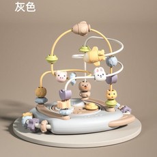 兒童繞珠串珠益智玩具 嬰幼兒手眼協調訓練, 火箭繞珠臺 灰色, 1個