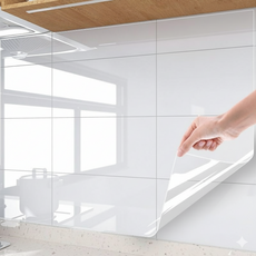 가온생활 주방 싱크대 타일 벽 가스렌지 오염방지 투명 시트지 보호필름, 1개