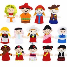 청양토이 교재교구 펠트 손가락 인형 세계어린이 14종, 1개