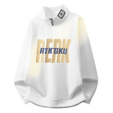 立領長袖大學T 寬鬆圓領衛衣 男生上衣 百搭Oversize長版 大尺碼落肩衛衣 春秋冬款