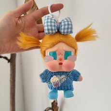 팝마트 크라이베이비 휴가 일기 인형옷 니트 방울 목돌이 스웨터 펜던트 토끼인형 신발 머리핀2개 세트 인형의상 인형액세서리, 아기가 없어요, 7 블루 4피스 세트(머리장식+스웨터+펜던트+신발)