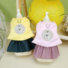 강아지한복 애견한복 고양이한복 설빔 케이프 조끼, 1. 원피스 옐로우, XS