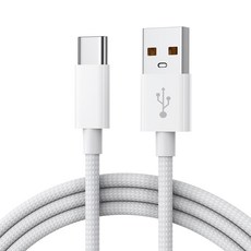USB-C 타입 패브릭 초고속 충전 데이터 케이블 c타입 고속 충전기 케이블 usb to c, 1개, 화이트, 1.5m