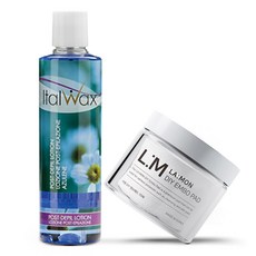 ITALWAX 잔여물제거&진정 애프터왁싱 로션 아줄렌 250ml DIY패드 70매입, 1개
