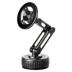 跨境真空磁吸手機支架摺疊360°旋轉中控導航機械臂車載手機支架, 如圖所示, 黑色