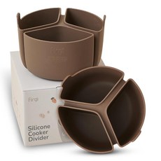 Firgi 실리콘 밥솥 칸막이 인스턴트 팟용 트리플 슬로우 쿠커 라이너 5.7L(6쿼트) 및 3컵 (조리하지 않음) 식품 등급 한 번에 3끼 요리 재사용 가능 식기세척기, Firgi 실리콘 밥솥 칸막이, 인스턴트 팟용 트리플