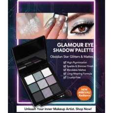 [비비드 스모키] 9컬러 펑크 스모키 아이섀도우 고발색 글리터 컴팩트 하이라이터 휴대용 팔레트 "날 위한 특별한 아이섀도우", b, 1개 세일가