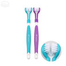 리니펫 퍼피헛 쓰리헤드 미니칫솔 중소형견용 랜덤1개 반려견칫솔