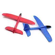 TW 스티로폼 에어글라이더 47cm 직선 놀이 캠핑 비행기 회전 야외활동 조립식 비행, 1개