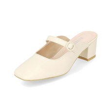 ELCANTO 女款Intense瑪莉珍粗跟穆勒鞋 5cm LCWO10I313, 白色, 235