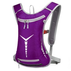 跑步雙肩背包戶外防潑水背包旅行運動登山徒步便攜收納水袋包, 紫色不含水袋