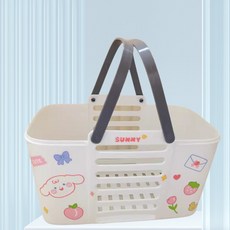 手提浴籃 手提式瀝水籃 沐浴藍 髒衣籃 浴室收納籃 多巴胺洗澡籃, 快樂狗中號