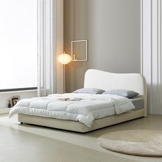 조약돌 패브릭 침대프레임 이지클린 갤럭시원단 저상형 SS D QK LK, 크림