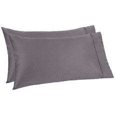 Amazon Aware 100% 유기농 면 300수 베개 커버 표준 세, 베개 커버 세트, King, 다크 그레이