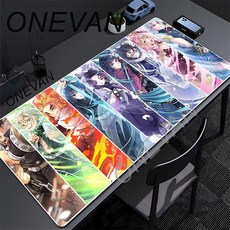 귀멸의 칼날 무한성 게이밍 마우스 패드 데스크테리어 소품 탄지로 기유 애니 굿즈, 600x300x3mm, F-000013